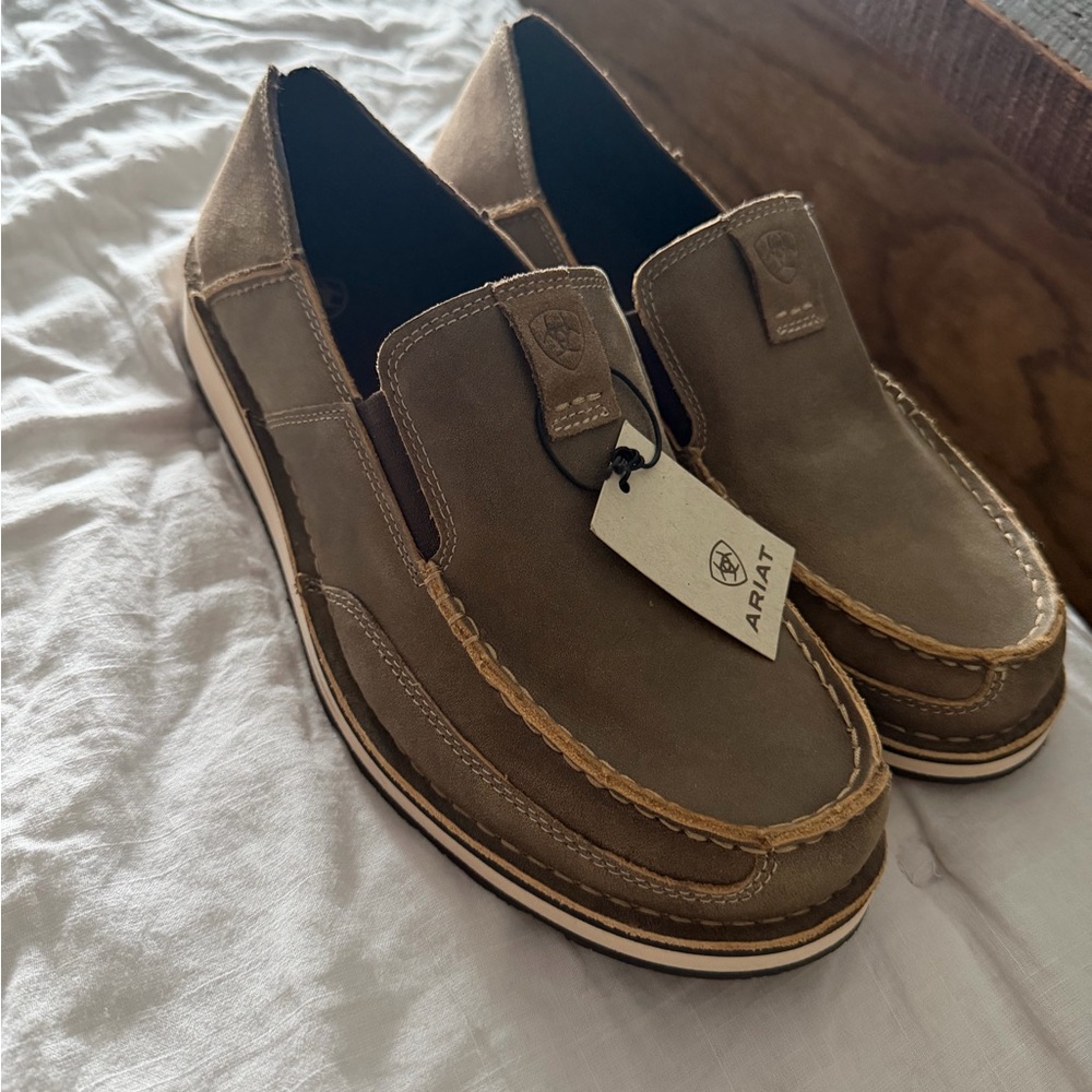 Ariat Men's Tan Leather Slip-On Loafers